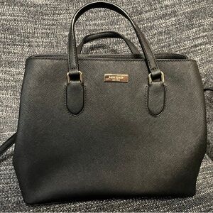 Women’s Kate Spade Leather Black Crossbody Satchel Bag Purse Medium